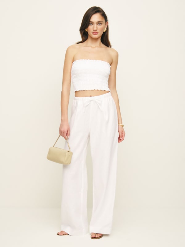 Lena Linen Two Piece - White